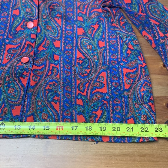 Elite Vintage Double Breasted Jacket / Top, Vibrant Paisley Colours Wrinkle Free - Picture 12 of 13